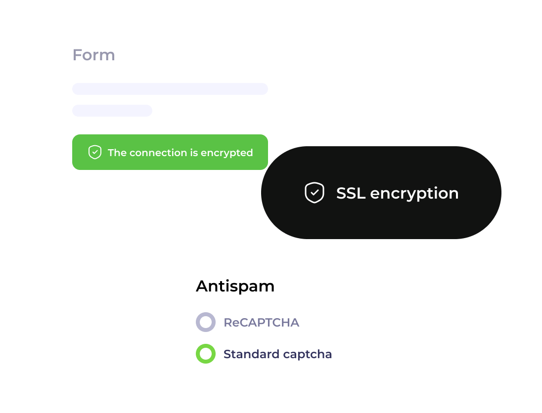 Анти-спам защита <br>и SSL–шифрование